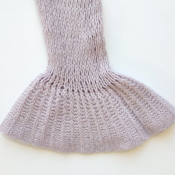 Lisa Todd 100% Cashmere Crop High Neck Sweater Bell Cuffs Boho Romantic Sz Small - Picture 7 of 9